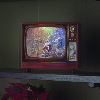 Vannfylt Tv med nisse-Julebelysning dekor og pynt-Konstsmide-4383-000-Lightup.no
