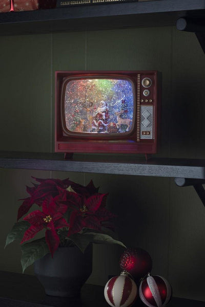 Vannfylt Tv med nisse-Julebelysning dekor og pynt-Konstsmide-4383-000-Lightup.no