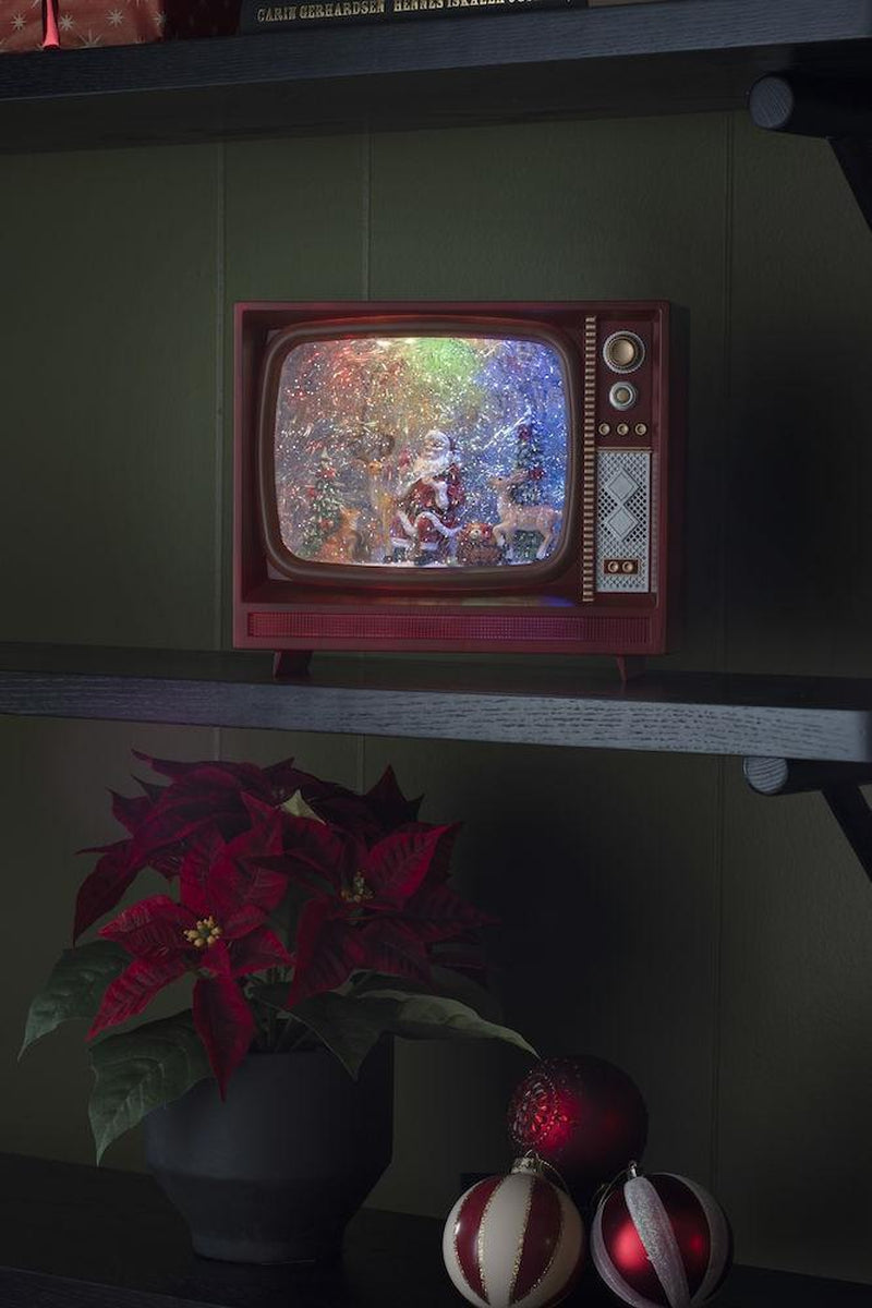 Vannfylt Tv med nisse-Julebelysning dekor og pynt-Konstsmide-4383-000-Lightup.no