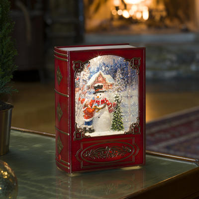 Vannfylt bok med snømann-Julebelysning dekor og pynt-Konstsmide-4273-550-Lightup.no