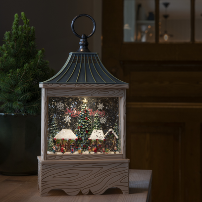 Vannfylt lykt med julemarked-Julebelysning dekor og pynt-Konstsmide-4287-000-Lightup.no