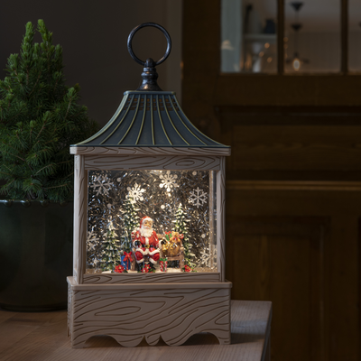 Vannfylt lykt med julenisse-Julebelysning dekor og pynt-Konstsmide-4288-000-Lightup.no