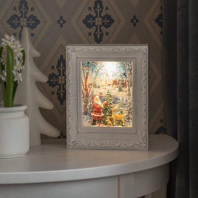 Vannfylt ramme med nisse og dyr-Julebelysning dekor og pynt-Konstsmide-4275-200-Lightup.no