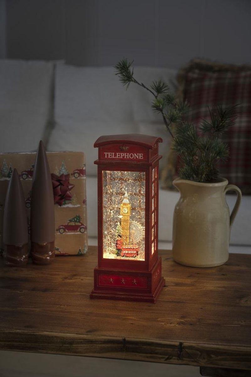 Vannfylt telefonkiosk med London motiv-Julebelysning dekor og pynt-Konstsmide-4269-550-Lightup.no