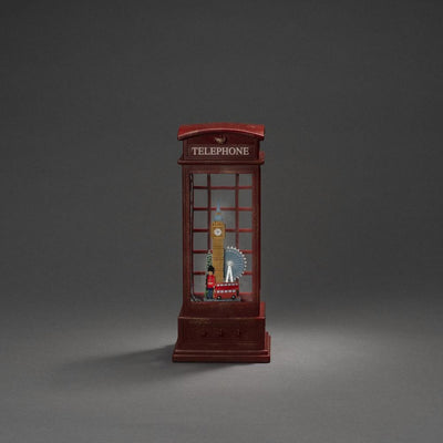 Vannfylt telefonkiosk med London motiv-Julebelysning dekor og pynt-Konstsmide-4269-550-Lightup.no