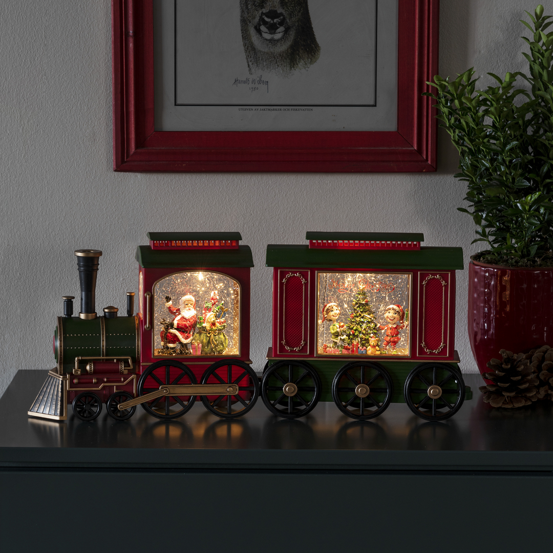 Vannfylt tog med julenisse-Julebelysning dekor og pynt-Konstsmide-4277-000-Lightup.no