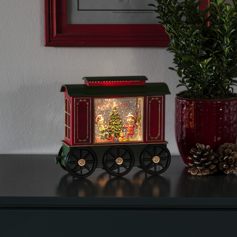 Vannfylt togvogn med barn-Julebelysning dekor og pynt-Konstsmide-4278-000-Lightup.no
