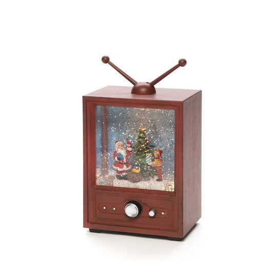 Vannfylt tv med nisse-Julebelysning dekor og pynt-Konstsmide-Rød-4372-000-Lightup.no