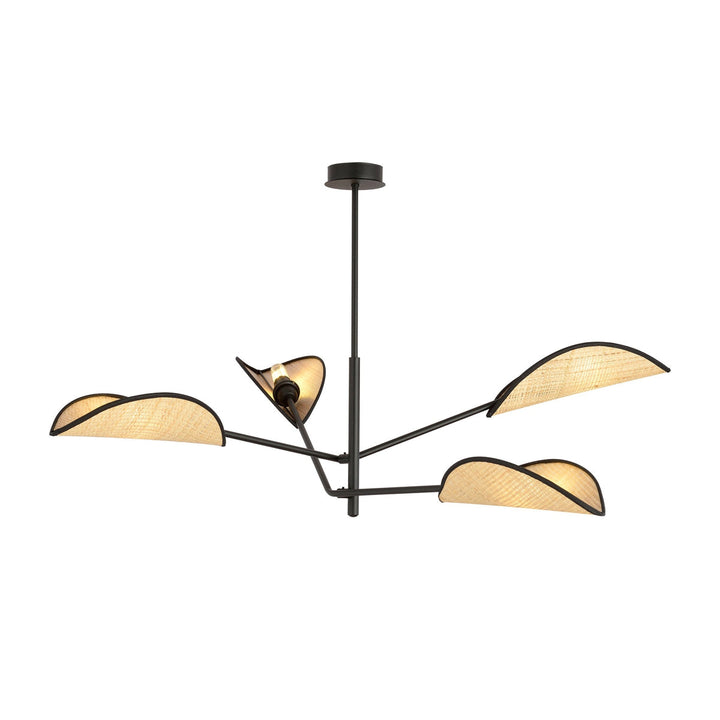 Vene taklampe 4-lys - Svart/Natur-Taklamper-Emibig-Natur-1160/4-Lightup.no
