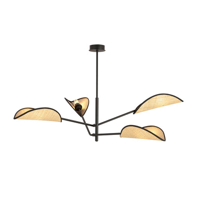 Vene taklampe 4-lys - Svart/Natur-Taklamper-Emibig-1160/4-Lightup.no
