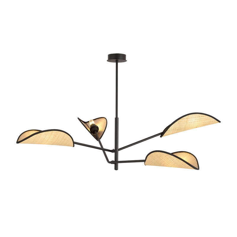 Vene taklampe 4-lys - Svart/Natur-Taklamper-Emibig-1160/4-Lightup.no