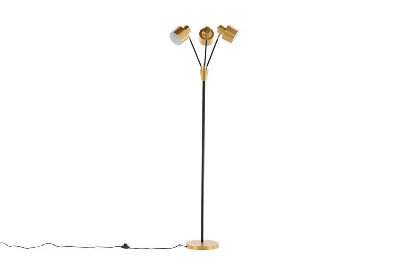 Vifta gulvlampe 3 lys 178 cm - Svart/Messingfarget-Gulvlamper-Venture Home-15653-338-Lightup.no