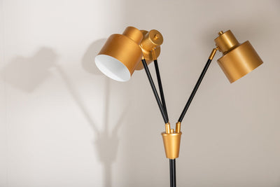 Vifta gulvlampe 3 lys 178 cm - Svart/Messingfarget-Gulvlamper-Venture Home-15653-338-Lightup.no
