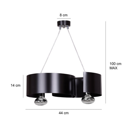 Vixon takpendel 2 lys - Svart-Takpendler-Emibig-284/2-Lightup.no