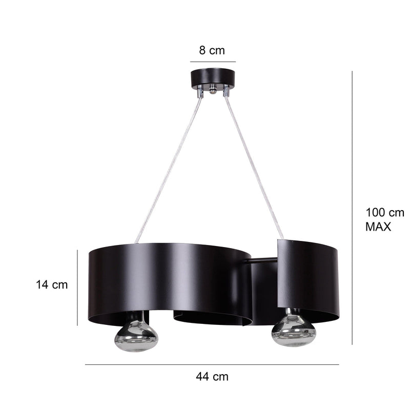 Vixon takpendel 2 lys - Svart-Takpendler-Emibig-284/2-Lightup.no