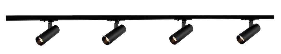 Vox Ezra spotskinne 4 spotter 2 meter 4x10W 3000K dimbar RA90 - Svart-Spotskinner 230V-NorDesign-Svart-389560205+389561305+389561205+164301005-4-Lightup.no
