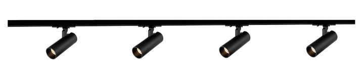Vox Ezra spotskinne 4 spotter 2 meter 4x10W 3000K dimbar RA90 - Svart-Spotskinner 230V-NorDesign-Svart-389560205+389561305+389561205+164301005-4-Lightup.no