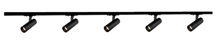 Vox Ezra spotskinne 5 spotter 2 meter 5x10W 3000K dimbar RA90 - Svart-Spotskinner 230V-NorDesign-Svart-389560205+389561305+389561205+164301005-Lightup.no