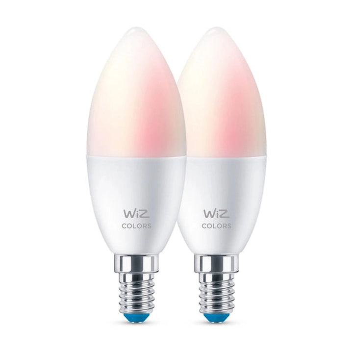 WiZ E14 Mignon Lyspære 4,9W Wifi - Fullfarge 2 pakning-LED-pære E14 sokkel-WiZ-929002448832-Lightup.no