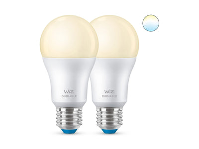 WiZ E27 Lyspære A60 8W Wifi - 2700 Kelvin 2 pakning-Smartpærer E27-WiZ-929002450232-Lightup.no
