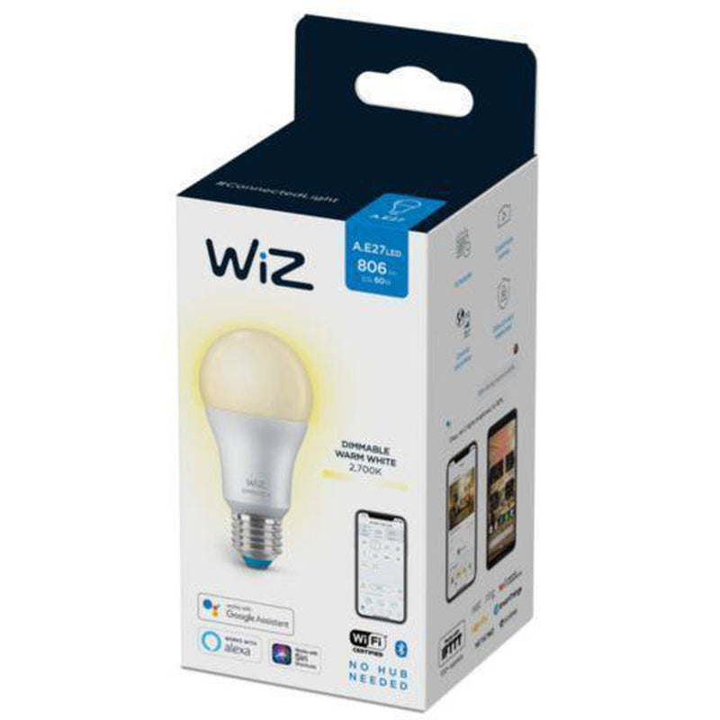 WiZ E27 Lyspære A60 8W Wifi - 2700 Kelvin-Smartpærer E27-WiZ-929002450202-Lightup.no