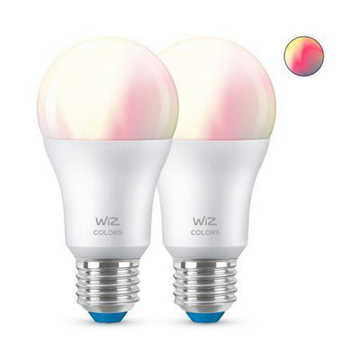 WiZ E27 Lyspære A60 8W Wifi - Fullfarge - 2 pakning-Smartpærer E27-WiZ-929002383632-Lightup.no
