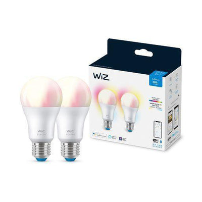 WiZ E27 Lyspære A60 8W Wifi - Fullfarge - 2 pakning-Smartpærer E27-WiZ-929002383632-Lightup.no