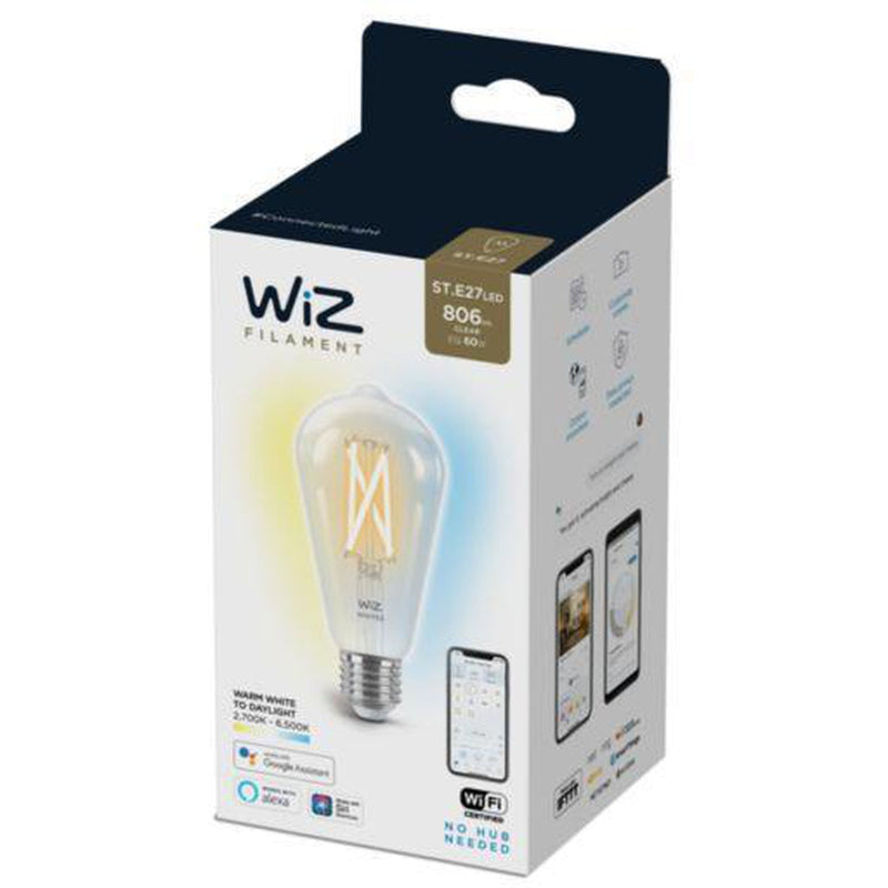 WiZ E27 Lyspære filament A64 6,7W Wifi - Justerbar fargetemperatur 2700-6500 Kelvin-Smartpærer E27-WiZ-929003018601-Lightup.no