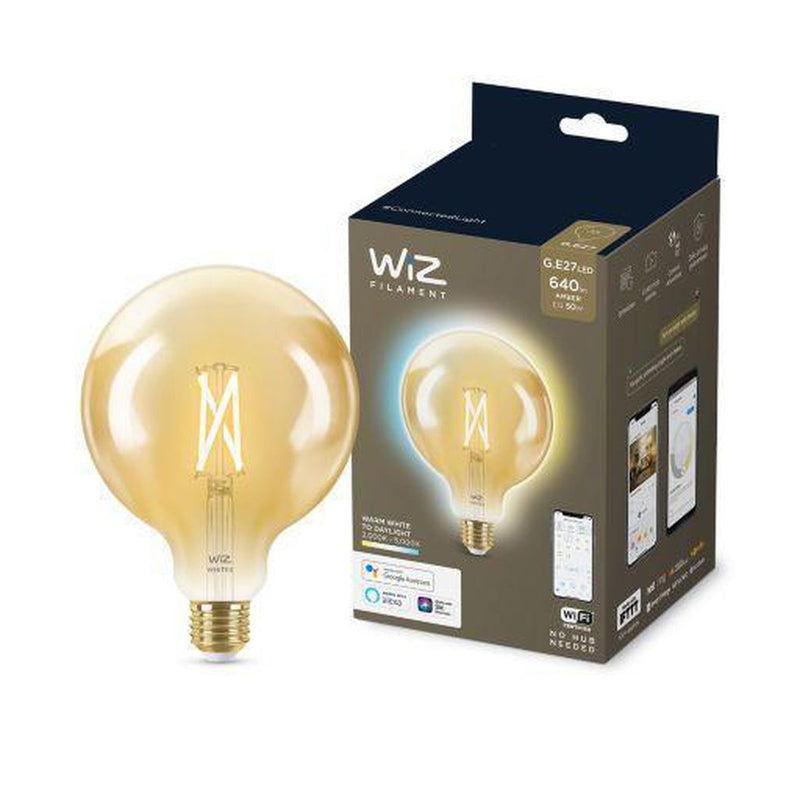 WiZ E27 Lyspære filament G125 6,7W Wifi - Justerbar fargetemperatur 2000-5000 Kelvin-Smartpærer E27-WiZ-929003017901-Lightup.no