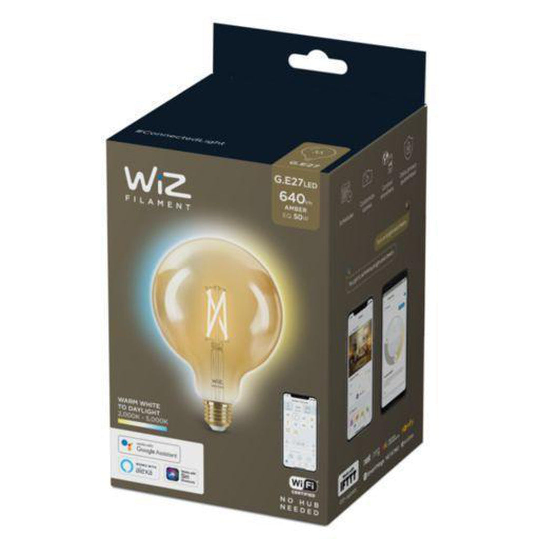 WiZ E27 Lyspære filament G125 6,7W Wifi - Justerbar fargetemperatur 2000-5000 Kelvin-Smartpærer E27-WiZ-929003017901-Lightup.no