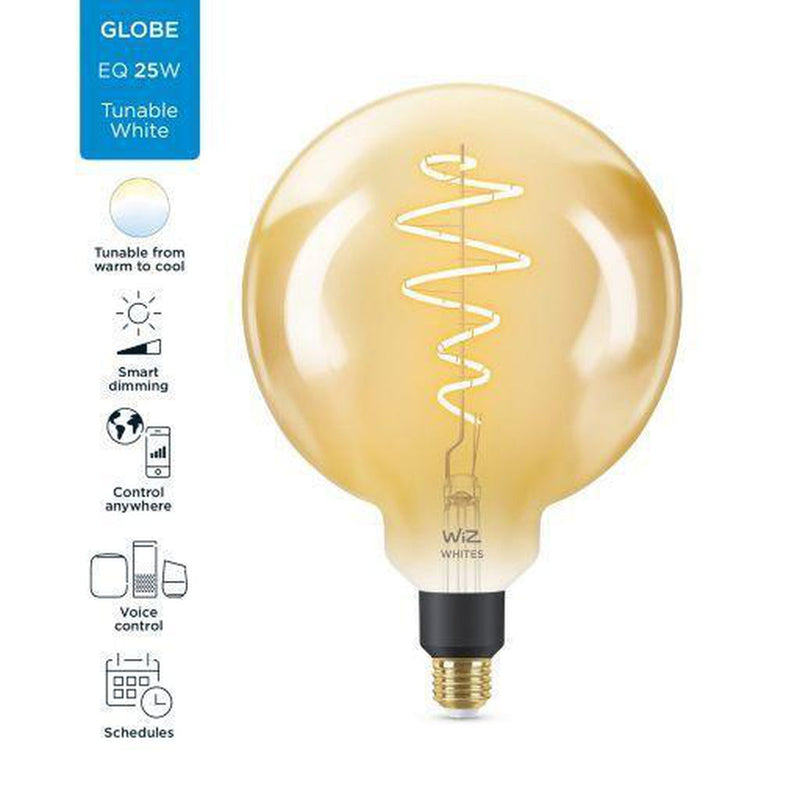 WiZ E27 Lyspære filament G200 6,5W Wifi - Justerbar fargetemperatur 2000-5000 Kelvin-Smartpærer E27-WiZ-929002419301-Lightup.no