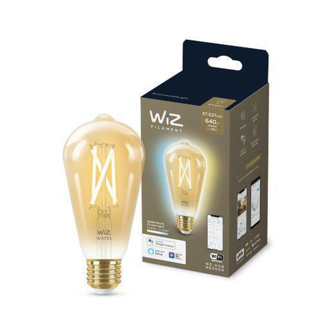 WiZ E27 Lyspære filament St64 6,7W Wifi - Justerbar fargetemperatur 2000-5000 Kelvin-Smartpærer E27-WiZ-929003018701-Lightup.no