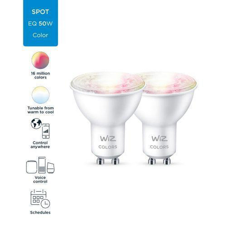 WiZ GU10 Lyspære 4,9W Wifi - Fullfarge 2 pakning-LED-pære GU10-WiZ-929002448432-Lightup.no