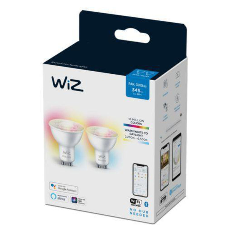 WiZ GU10 Lyspære 4,9W Wifi - Fullfarge 2 pakning-LED-pære GU10-WiZ-929002448432-Lightup.no