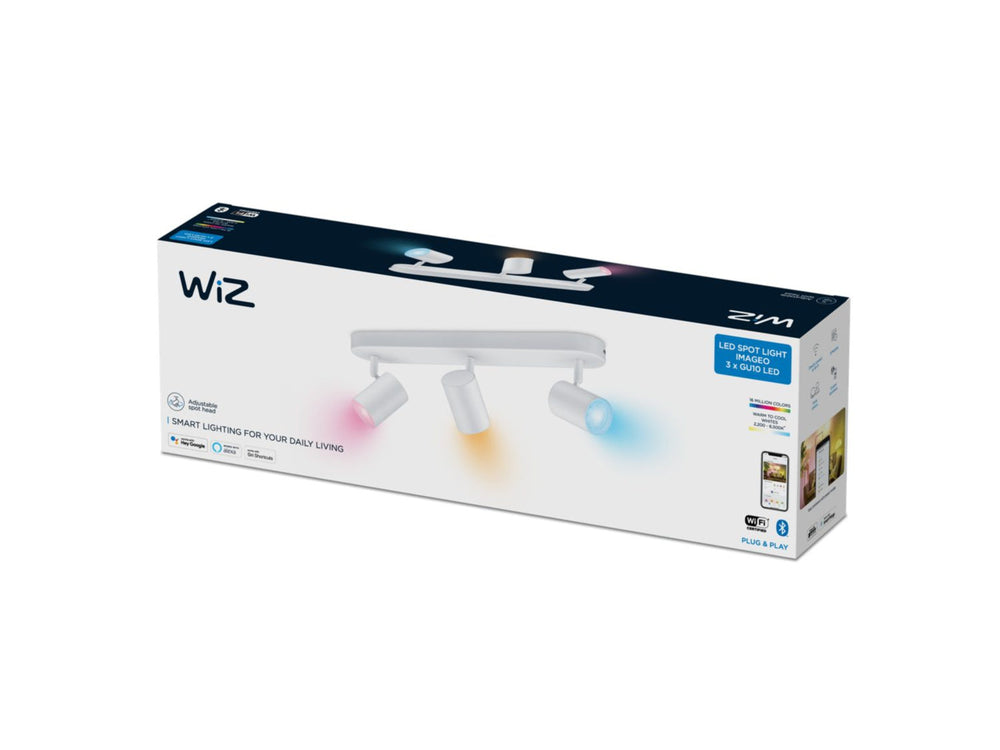 WiZ Smart Imageo 3 lys spot 3x5W 2700-6500K RGB Fullfarge Wîfi - Hvit-Taklamper-WiZ-929002658901-Lightup.no