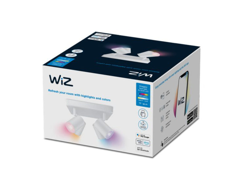 WiZ Smart Imageo 4 lys spot 4x5W 2700-6500K RGB Fullfarge Wîfi - Hvit-Taklamper-WiZ-929003211201-Lightup.no