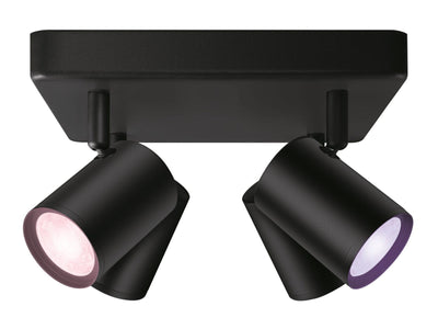 WiZ Smart Imageo 4 lys spot 4x5W 2700-6500K RGB Fullfarge Wîfi - Svart-Taklamper-WiZ-929003211401-Lightup.no