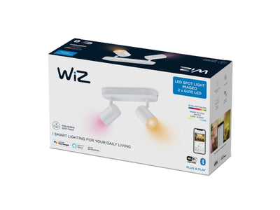 WiZ Smart Imageo dobbel spot 2x5W 2700-6500K RGB Fullfarge Wîfi - Hvit-Taklamper-WiZ-929002658801-Lightup.no