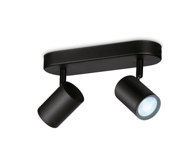 WiZ Smart Imageo dobbel spot 2x5W 2700-6500K Wîfi - Svart-Taklamper-WiZ-929002658501-Lightup.no