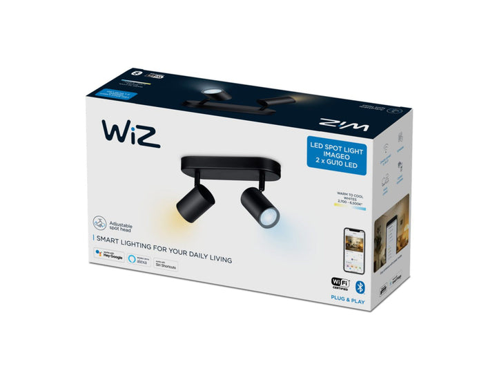 WiZ Smart Imageo dobbel spot 2x5W 2700-6500K Wîfi - Svart-Taklamper-WiZ-929002658501-Lightup.no