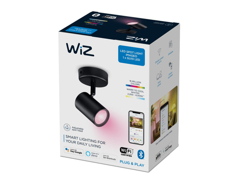 WiZ Smart Imageo enkelt spot 5W 2700-6500K RGB Fullfarge Wîfi - Svart-Taklamper-WiZ-929002659001-Lightup.no
