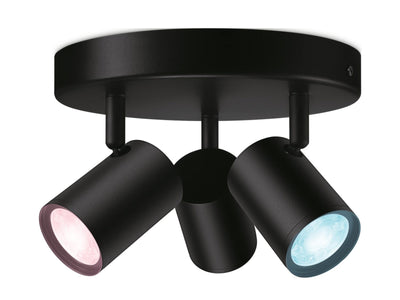 WiZ Smart Imageo rund 3 lys spot 3x5W 2700-6500K RGB Fullfarge Wîfi - Svart-Taklamper-WiZ-929003211001-Lightup.no