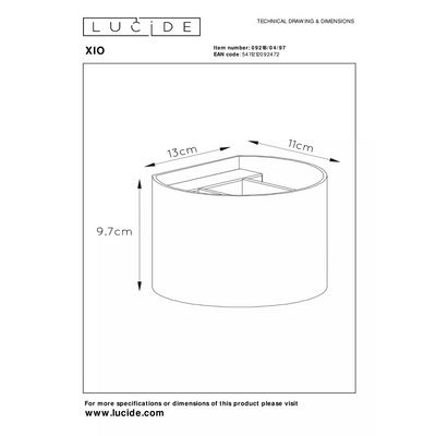 Xio rund vegglampe opp/ned - Coffee-Vegglamper-Lucide-LC09218/04/97-Lightup.no