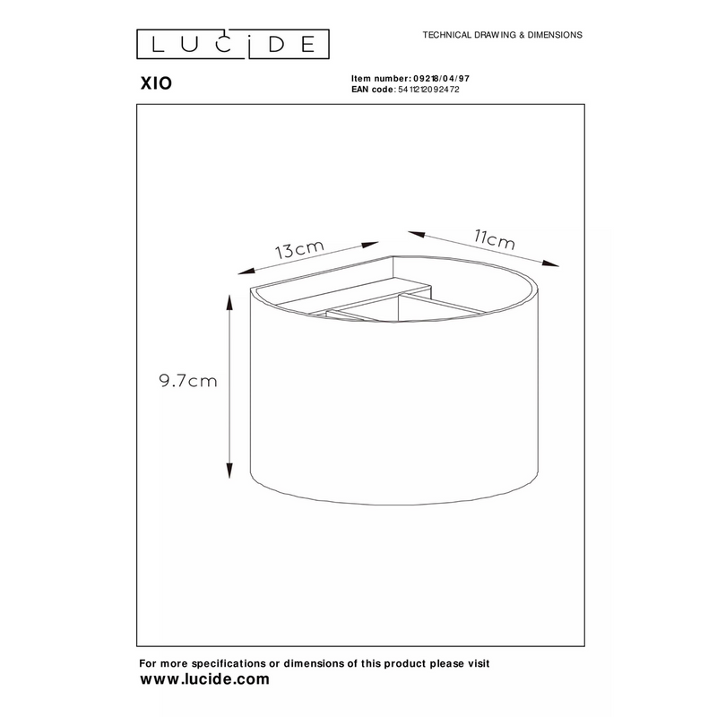 Xio rund vegglampe opp/ned - Coffee-Vegglamper-Lucide-LC09218/04/97-Lightup.no
