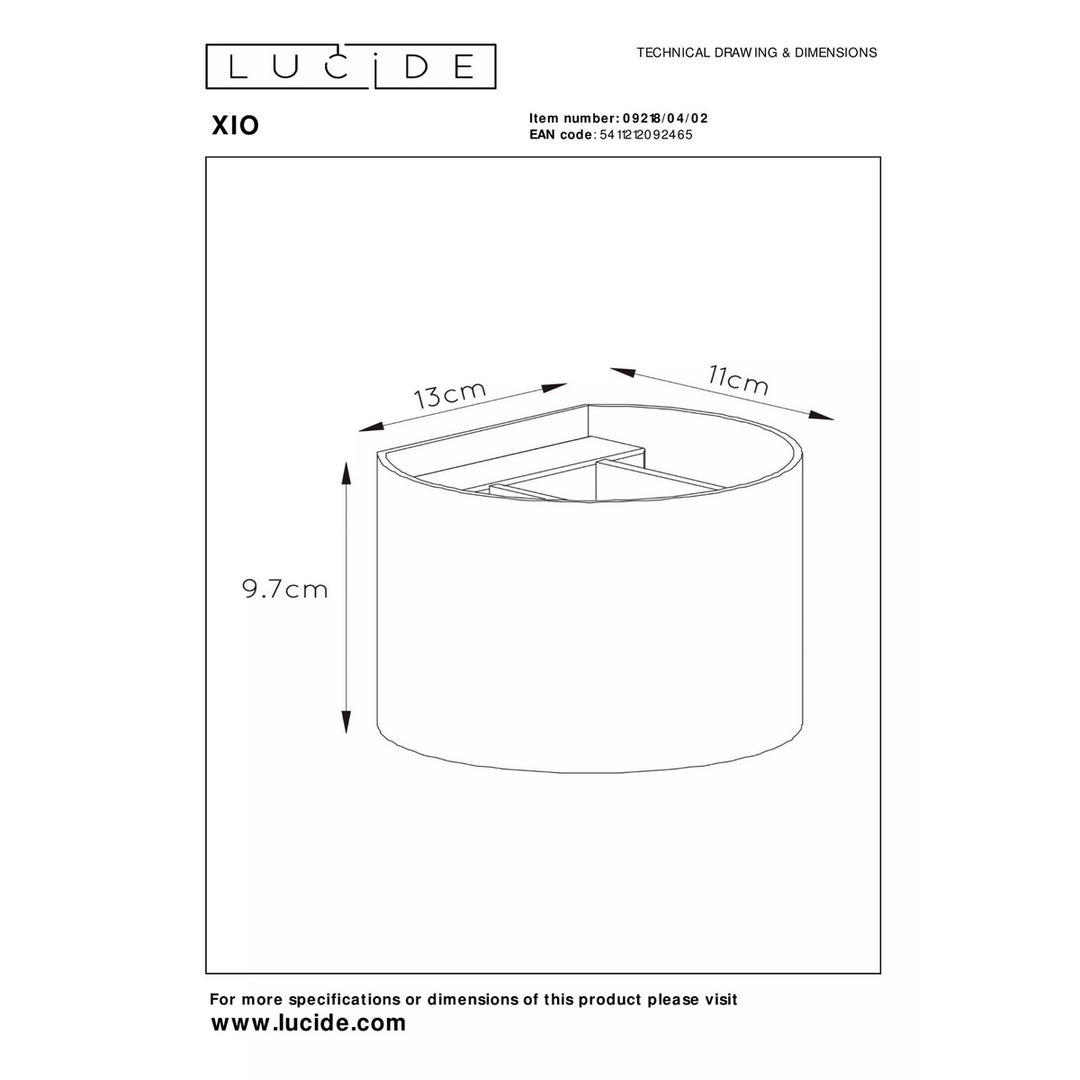 Xio rund vegglampe opp/ned - Messing-Vegglamper-Lucide-LC09218/04/02-Lightup.no