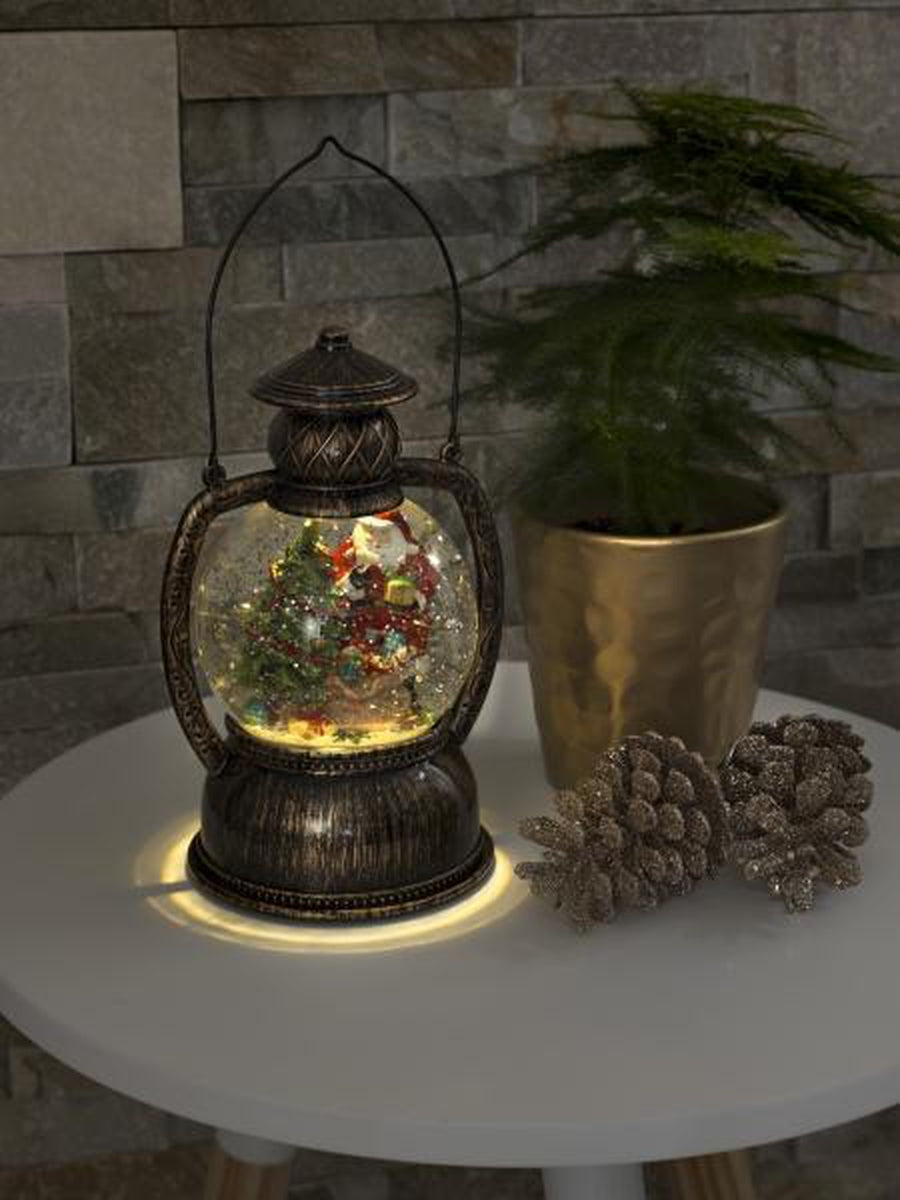 (utgått) Vannfylt rund lykt - Julenisse-Julebelysning dekor og pynt-Konstsmide-3497-000-Lightup.no